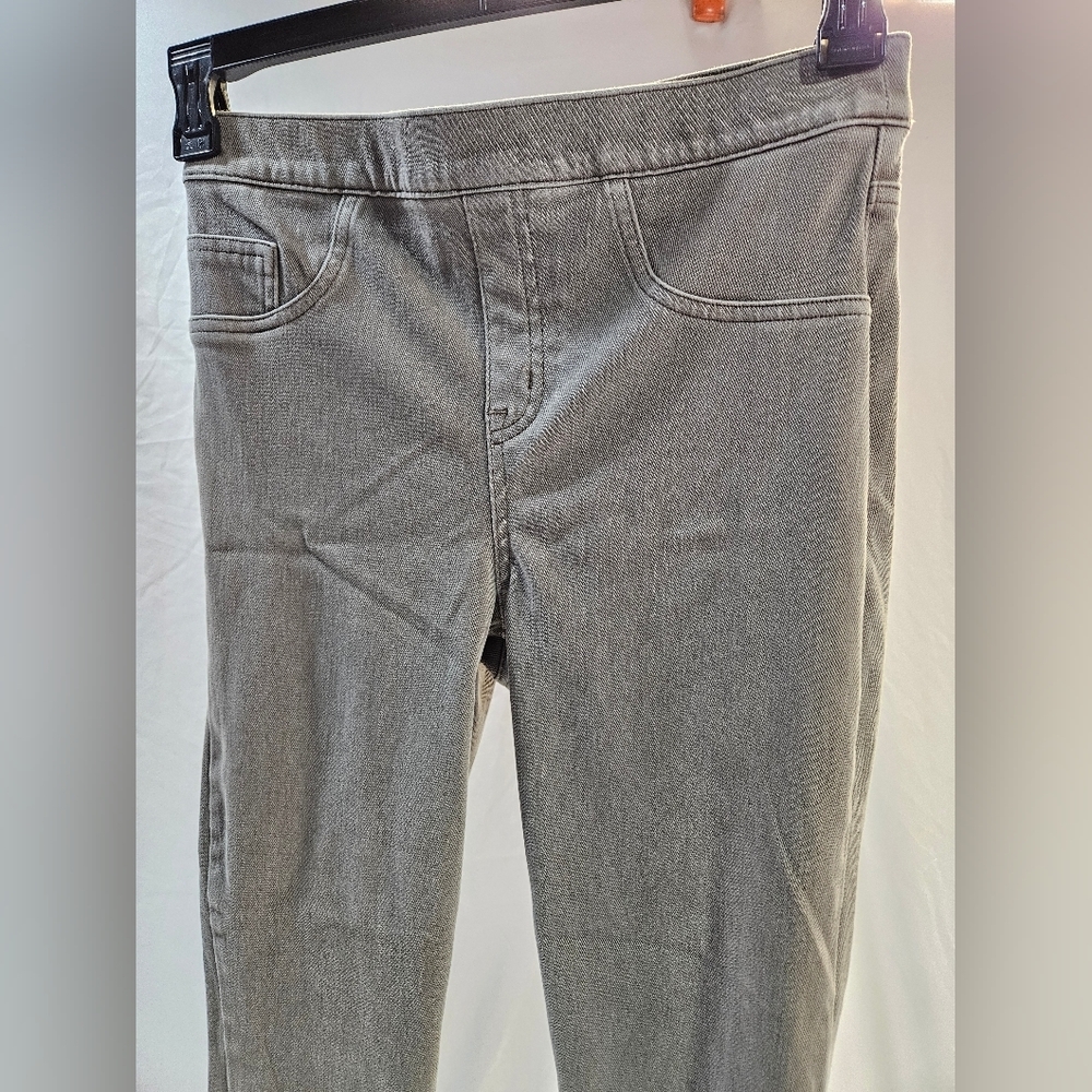 SPANX JEAN-ISH ANKLE Gray Pull On Shaping Stretch Denim Leggings  Size M - Picture 8 of 11